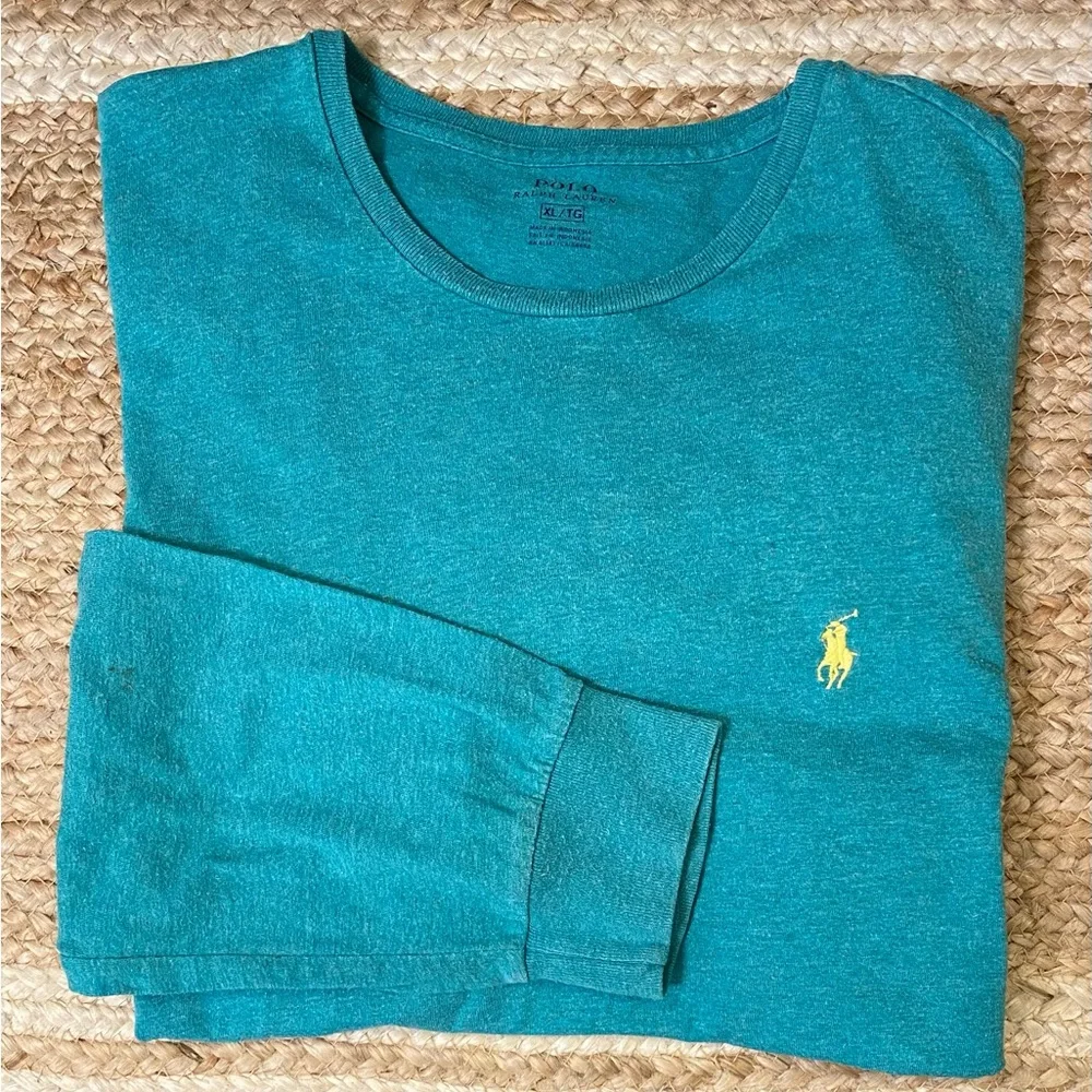 Polo by Ralph‎ Lauren Men’s XL Teal Green 100% Cotton Long Sleeve Tee
